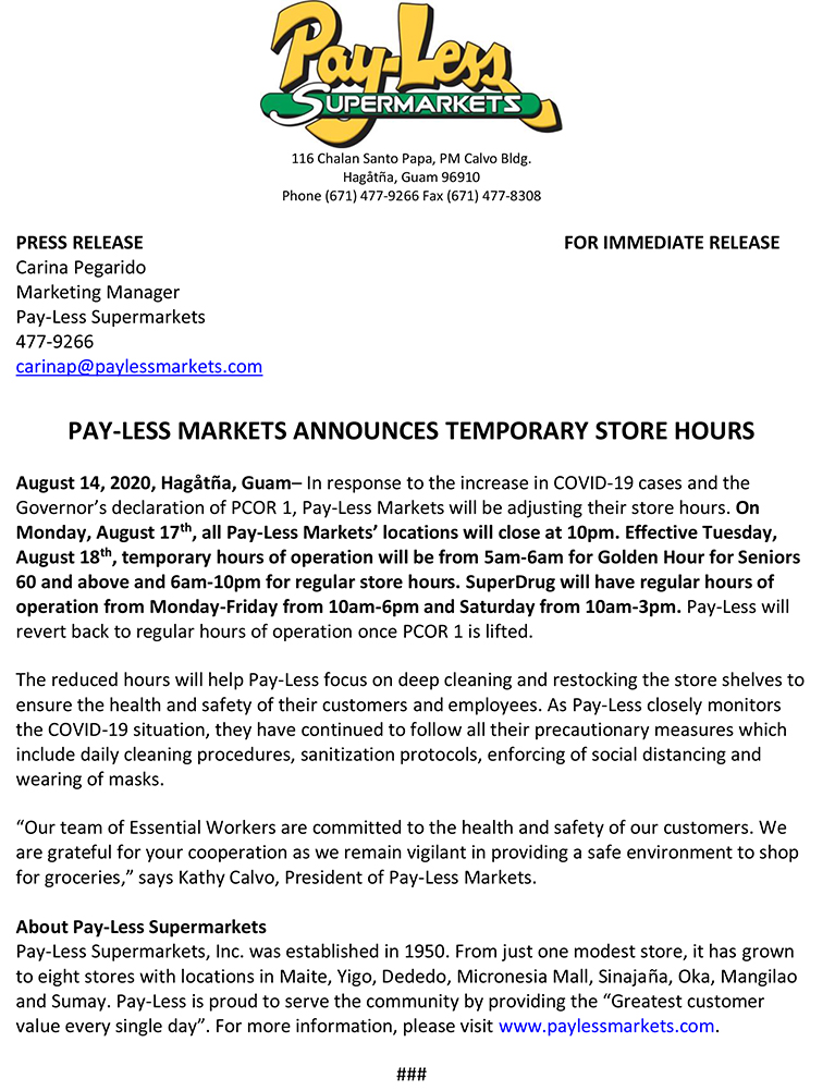 payless press release